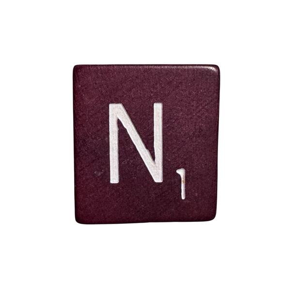 Scrabble Lot of 400 Wood Letter Tiles Maroon White Letters Crafts Replacements - Picture 2 of 8